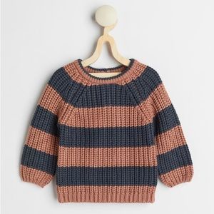 H&M Organic cotton soft knit striped baby sweater
